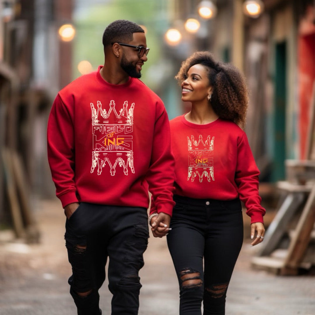 Field of Kings Red and White Logo, Premium Sweatshirt